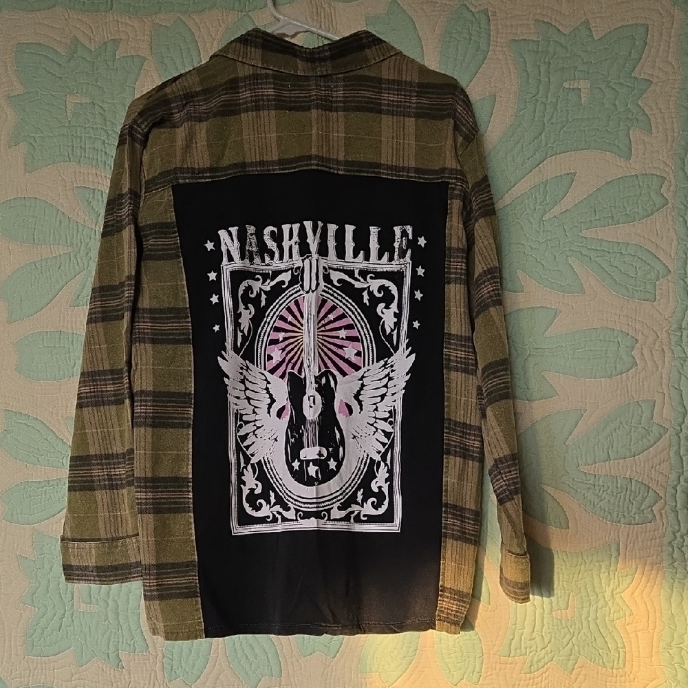 Plaid Shirt with Nashville Graphic